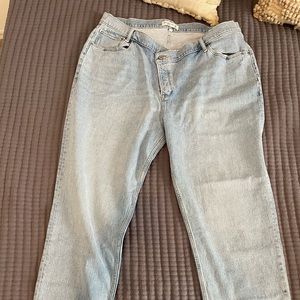 Womens Jeans Size 20W / 35 Abercrombie Dad Crossover ButtonFly
